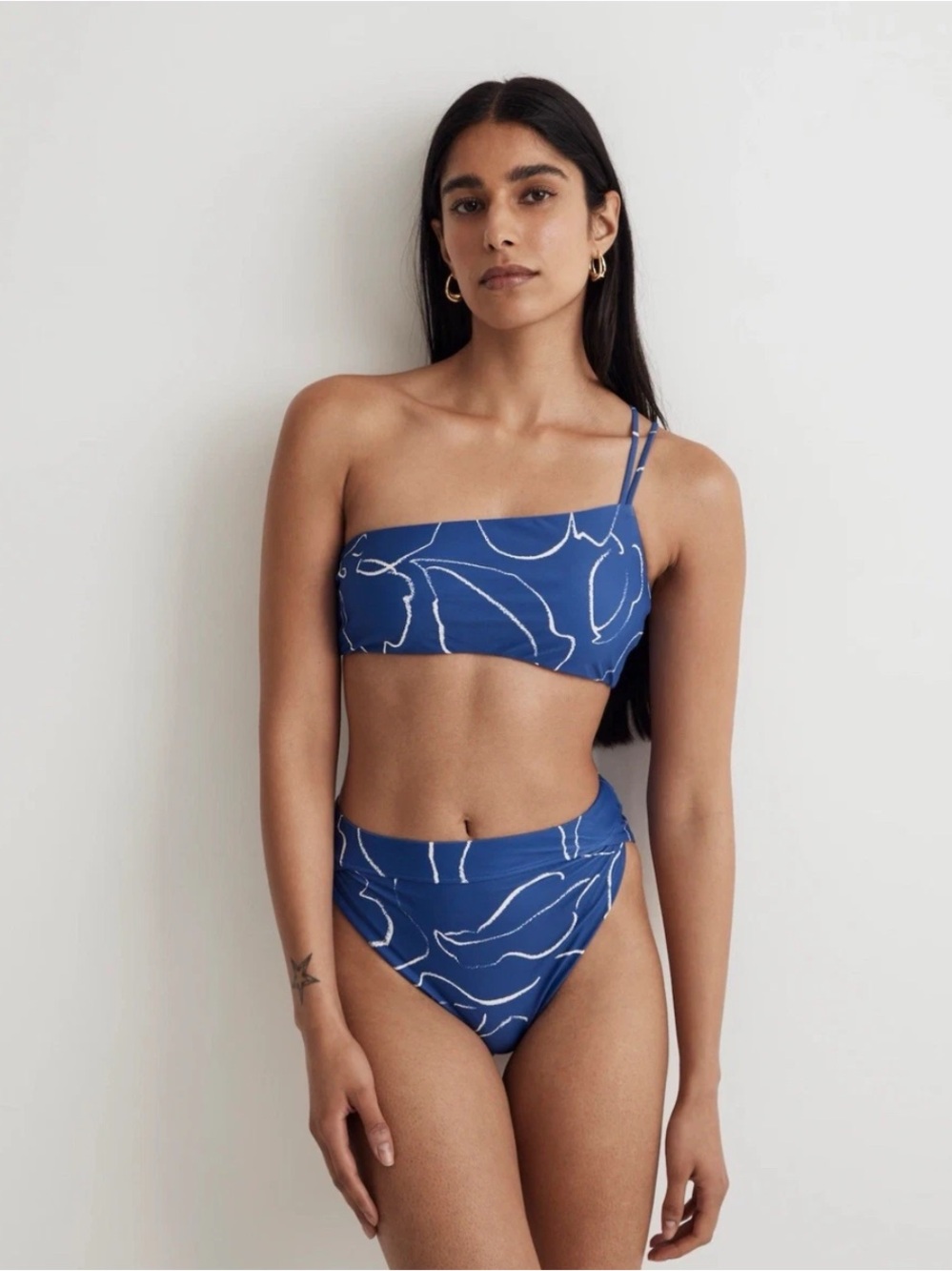 Madewell Double-Strap One-Shoulder Bikini Set Size S Vacation Pool Summer Beach